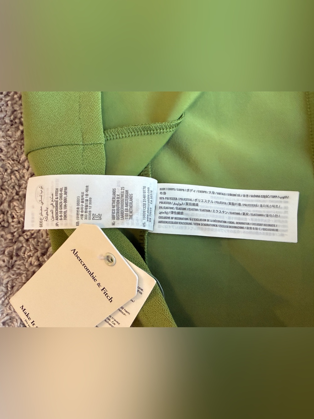 Abercrombie & Fitch Fitted Sleeveless Midi Dress w/ Sweetheart Neckline in Green - Picture 5 of 5